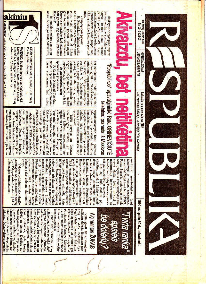 "RESPUBLIKA"1990NR.249