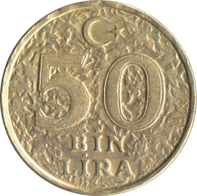 En para. 50 Bins. 100 Bin lira. 2000 Turkish lira. Turkey lira 50.