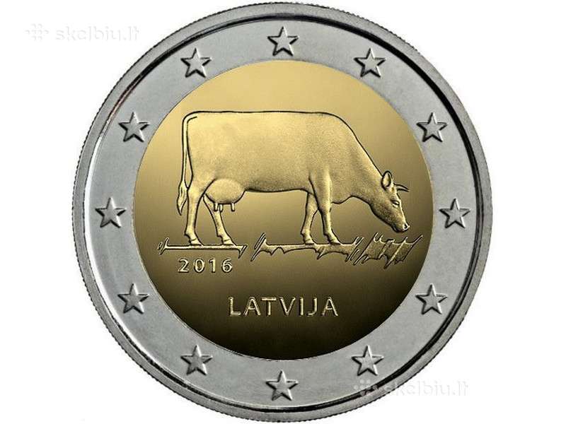 2 Eurų 2016 m. Latvijos moneta, Karvė | 20945381