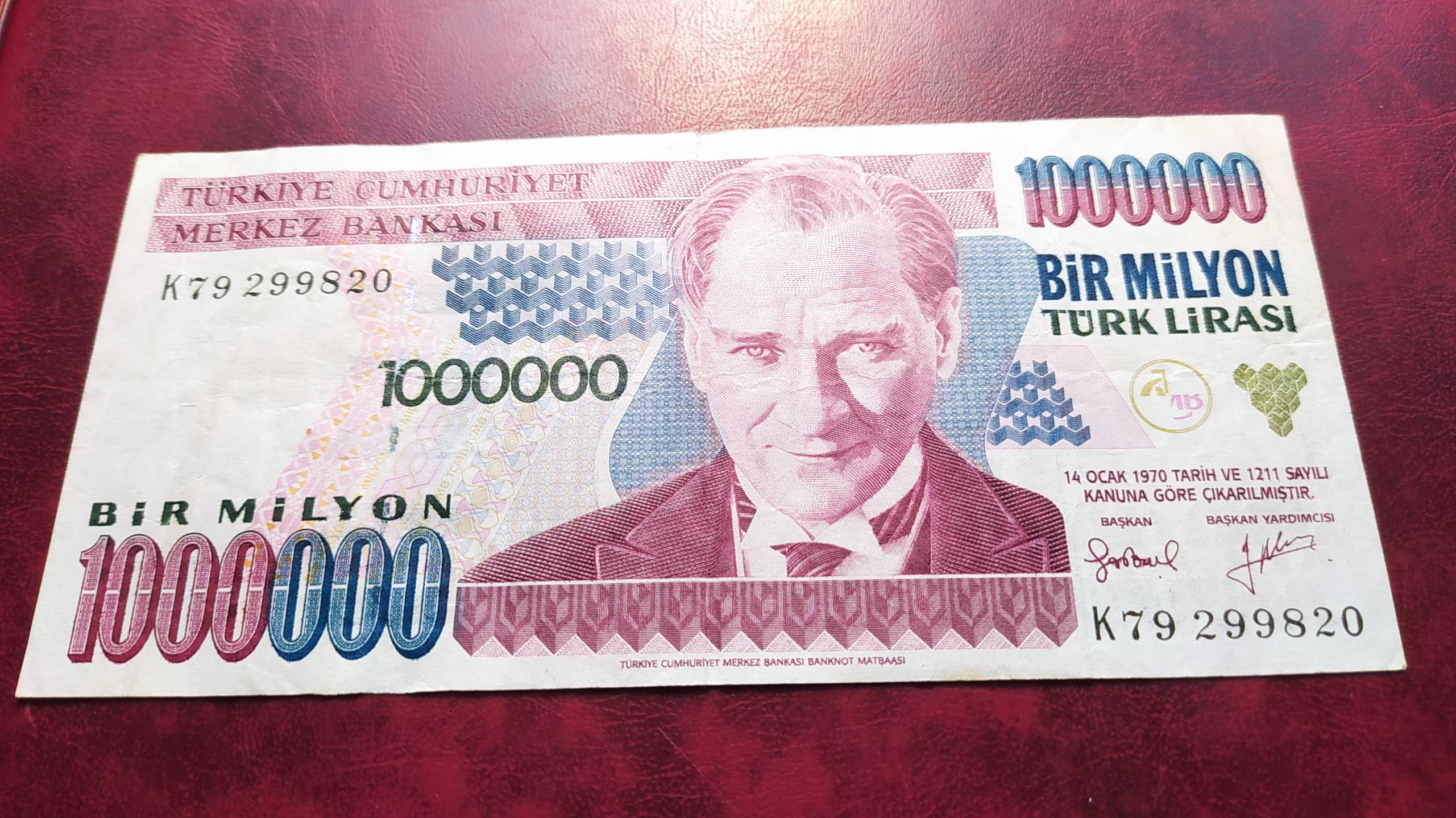 1 000 000 Turkish Lira 1995 Turkija P 209b 25608516